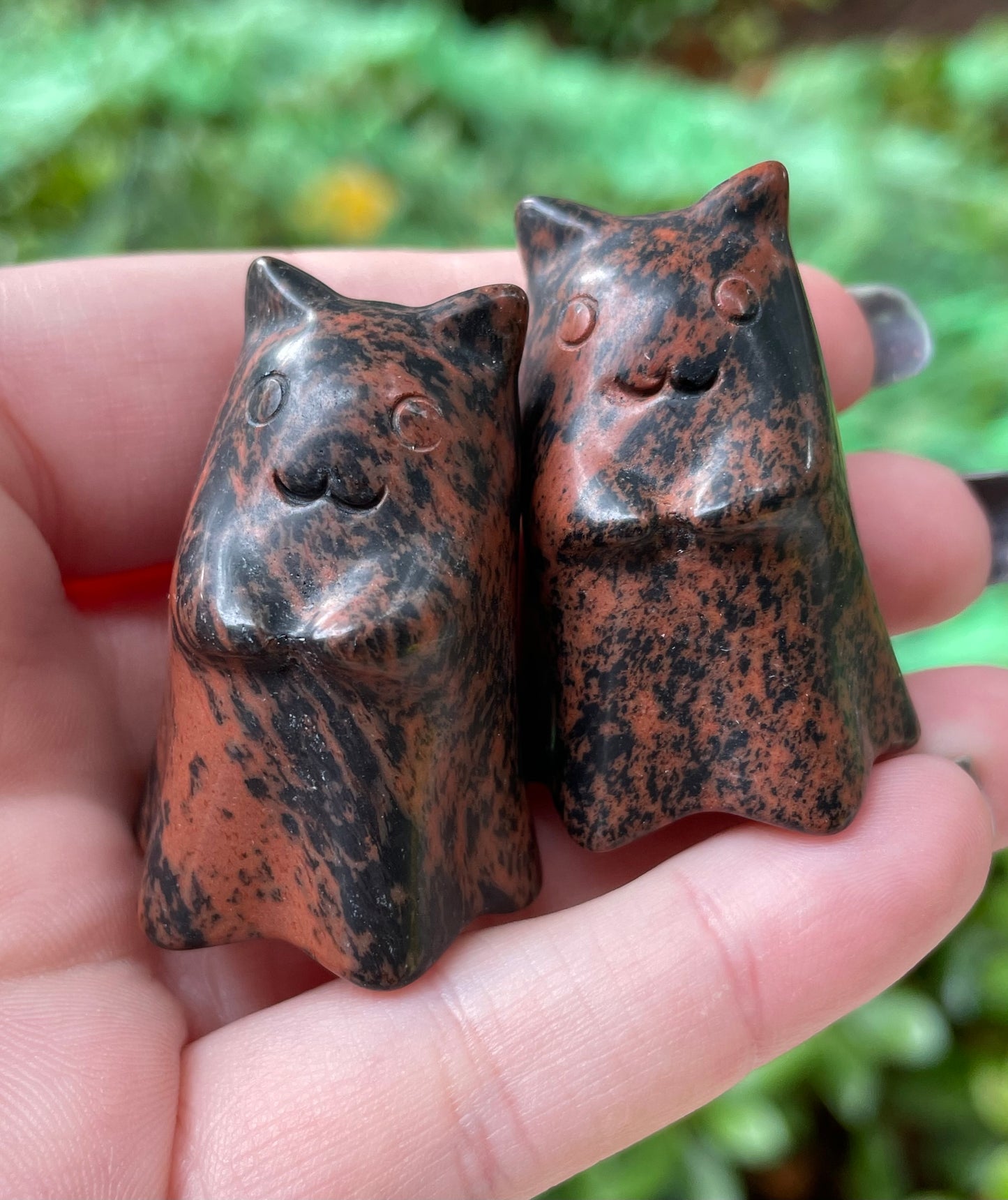 Cat Ghost Crystal Carvings