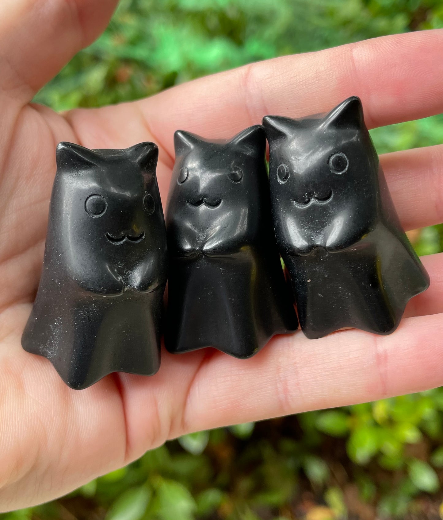 Cat Ghost Crystal Carvings