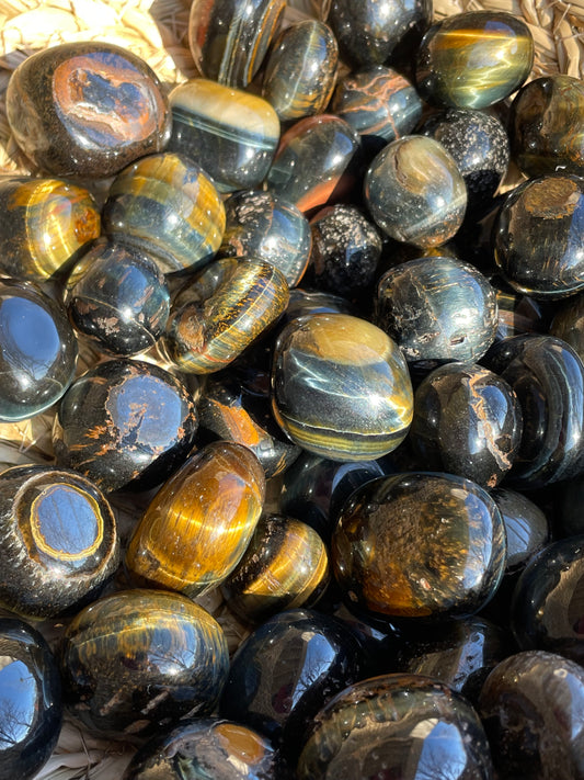 Blue & Gold Tigers Eye Crystal Tumbles