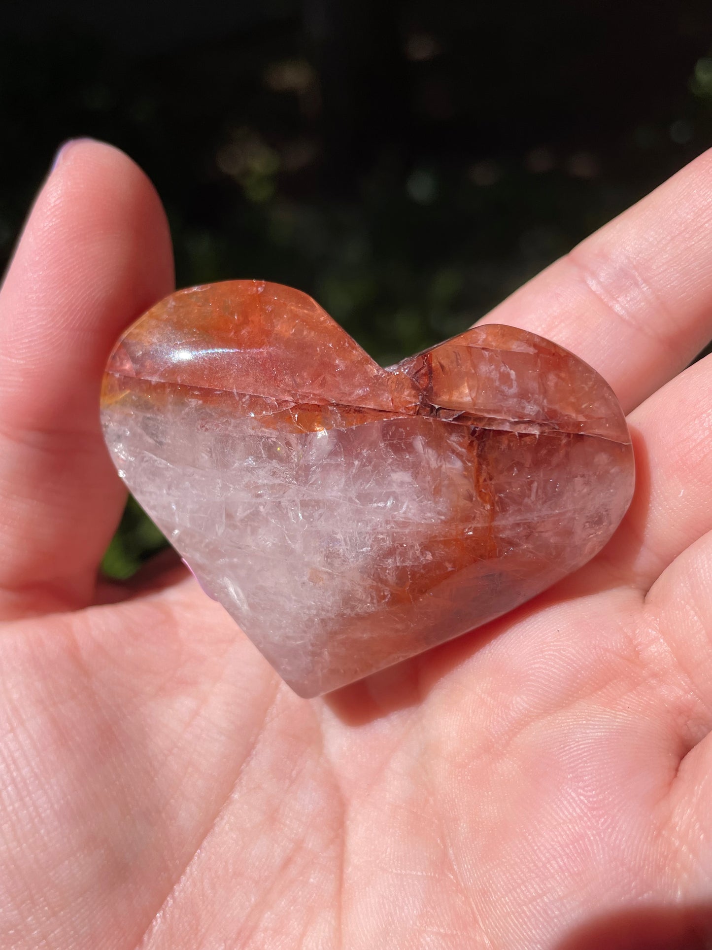 Fire Quartz Crystal Puffy Hearts