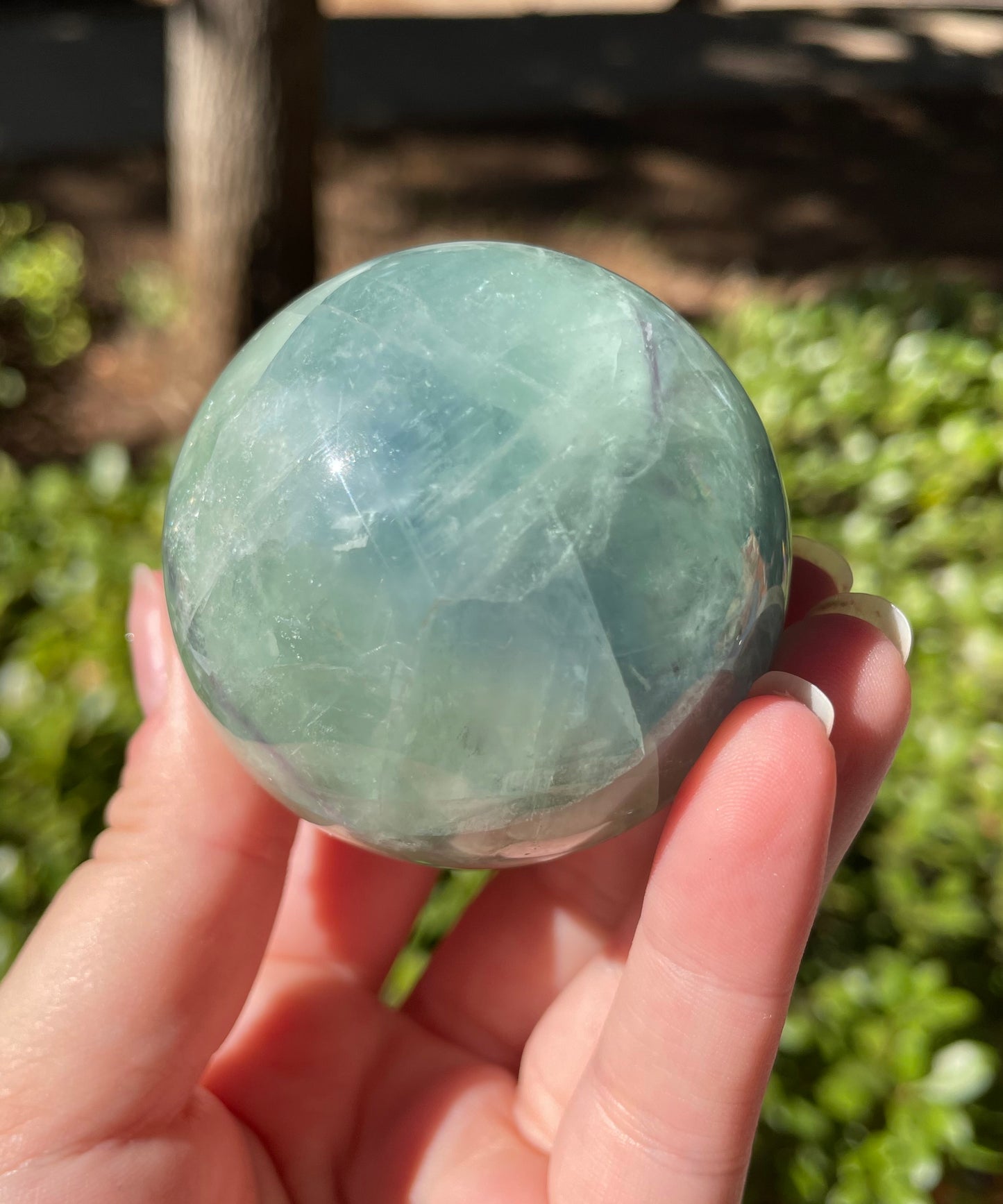 Green Fluorite Crystal Sphere