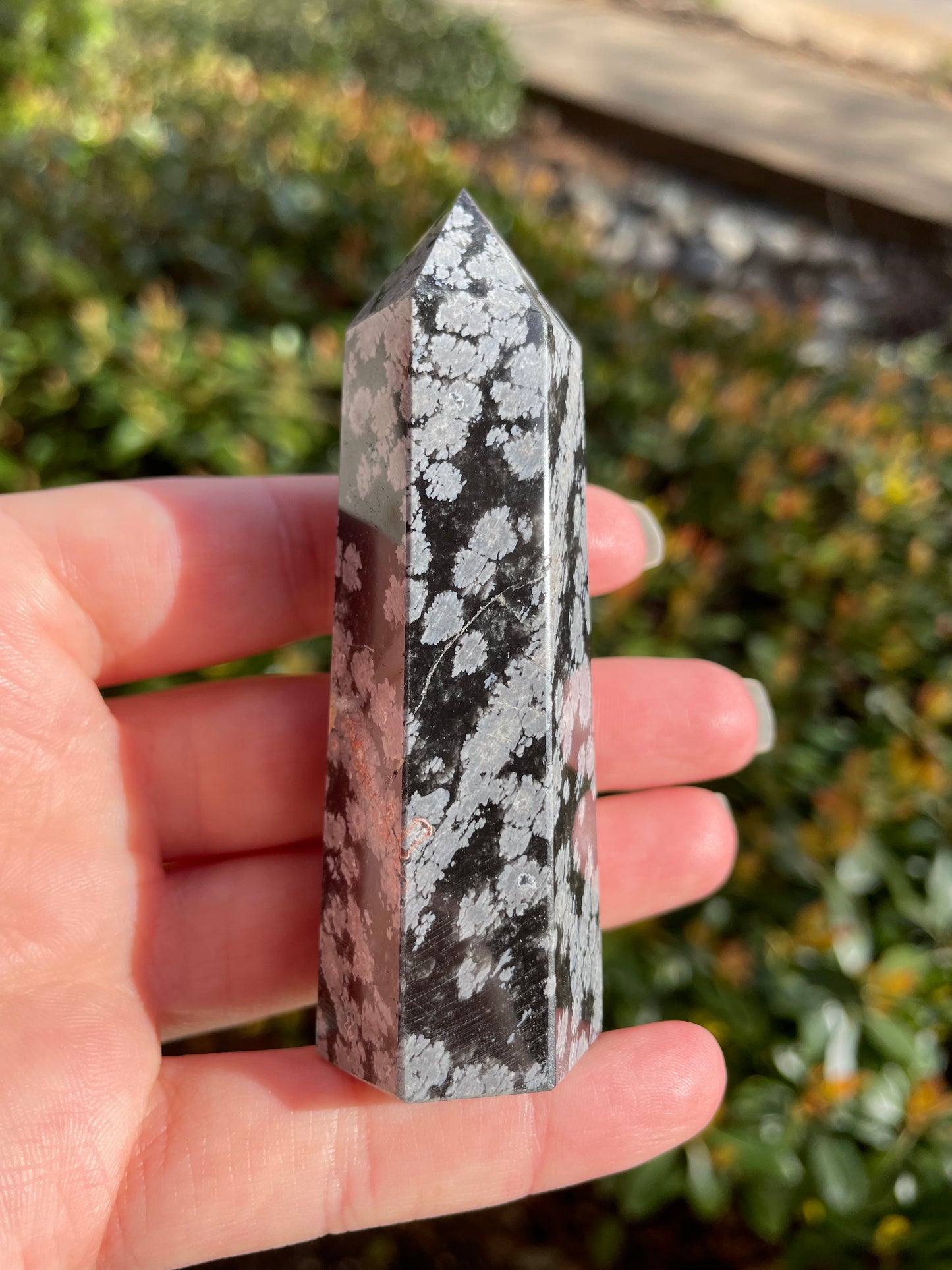 Snowflake Obsidian Crystal Tower