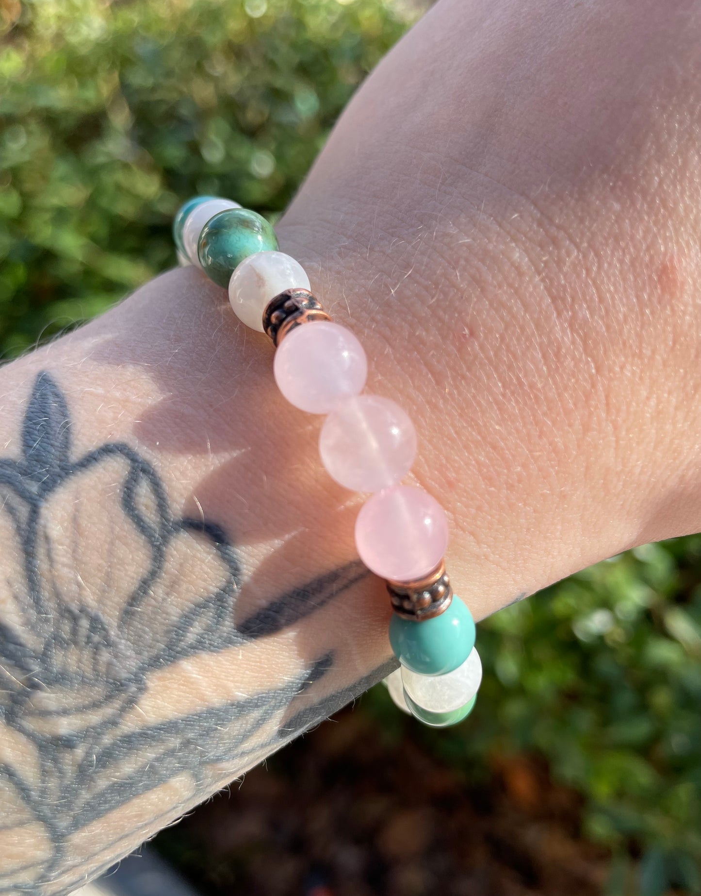 Self-Love & Emotional Regulation Crystal Bracelet with Moonstone, Rose Quartz, and Chrysoprase