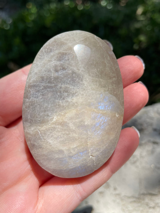 Belomorite Moonstone Palm Crystal Stone