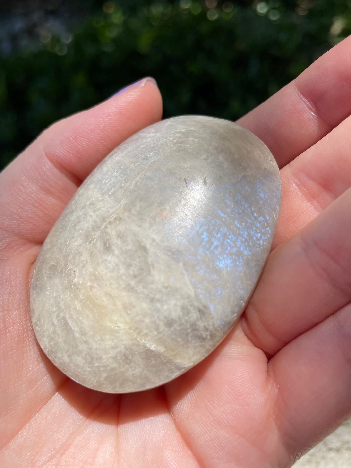 Belomorite Moonstone Palm Crystal Stone