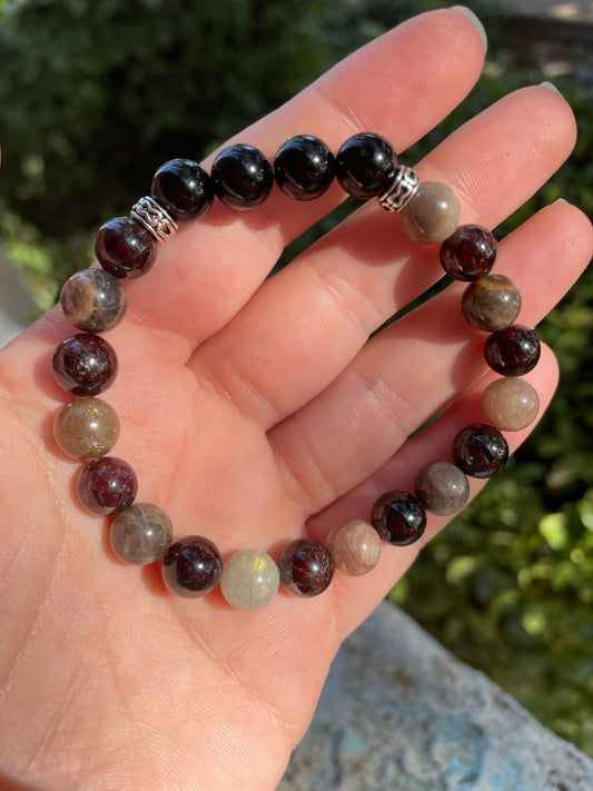 Dark Divine Feminine 🌙Crystal Bracelet for Intuition, Protection, & Empowerment