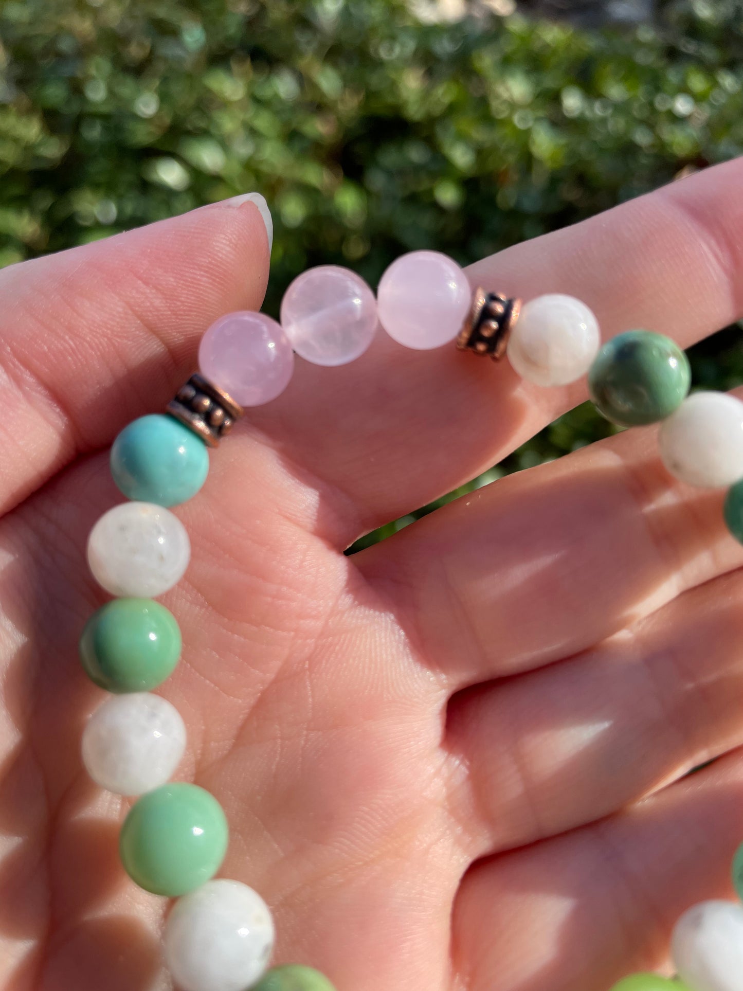 Self-Love & Emotional Regulation Crystal Bracelet with Moonstone, Rose Quartz, and Chrysoprase