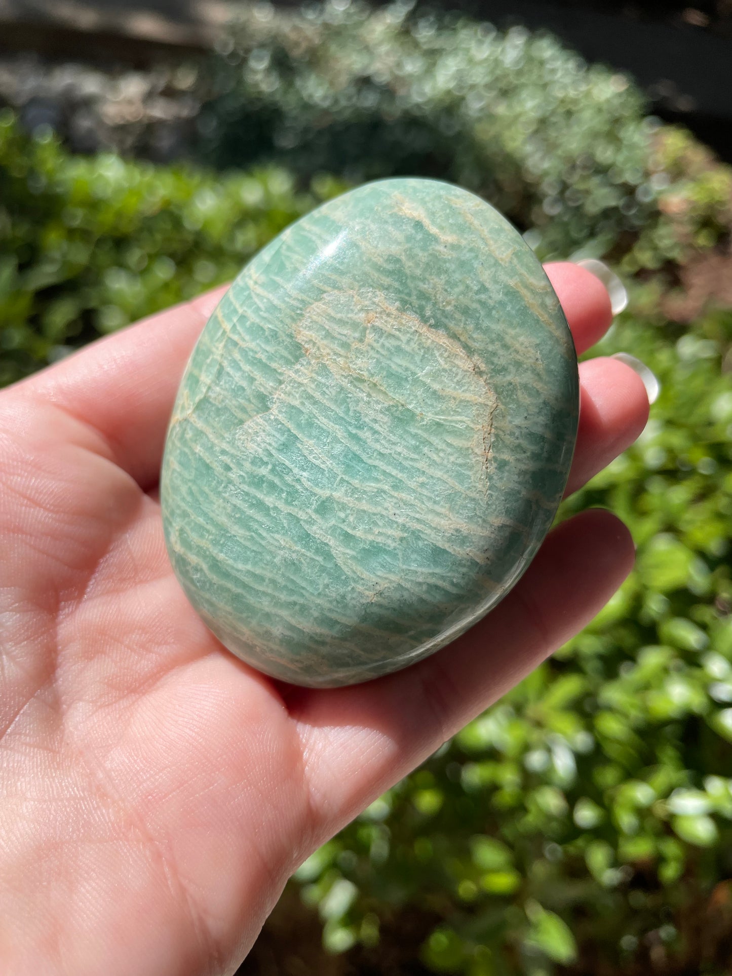 Amazonite Crystal Palm Stone