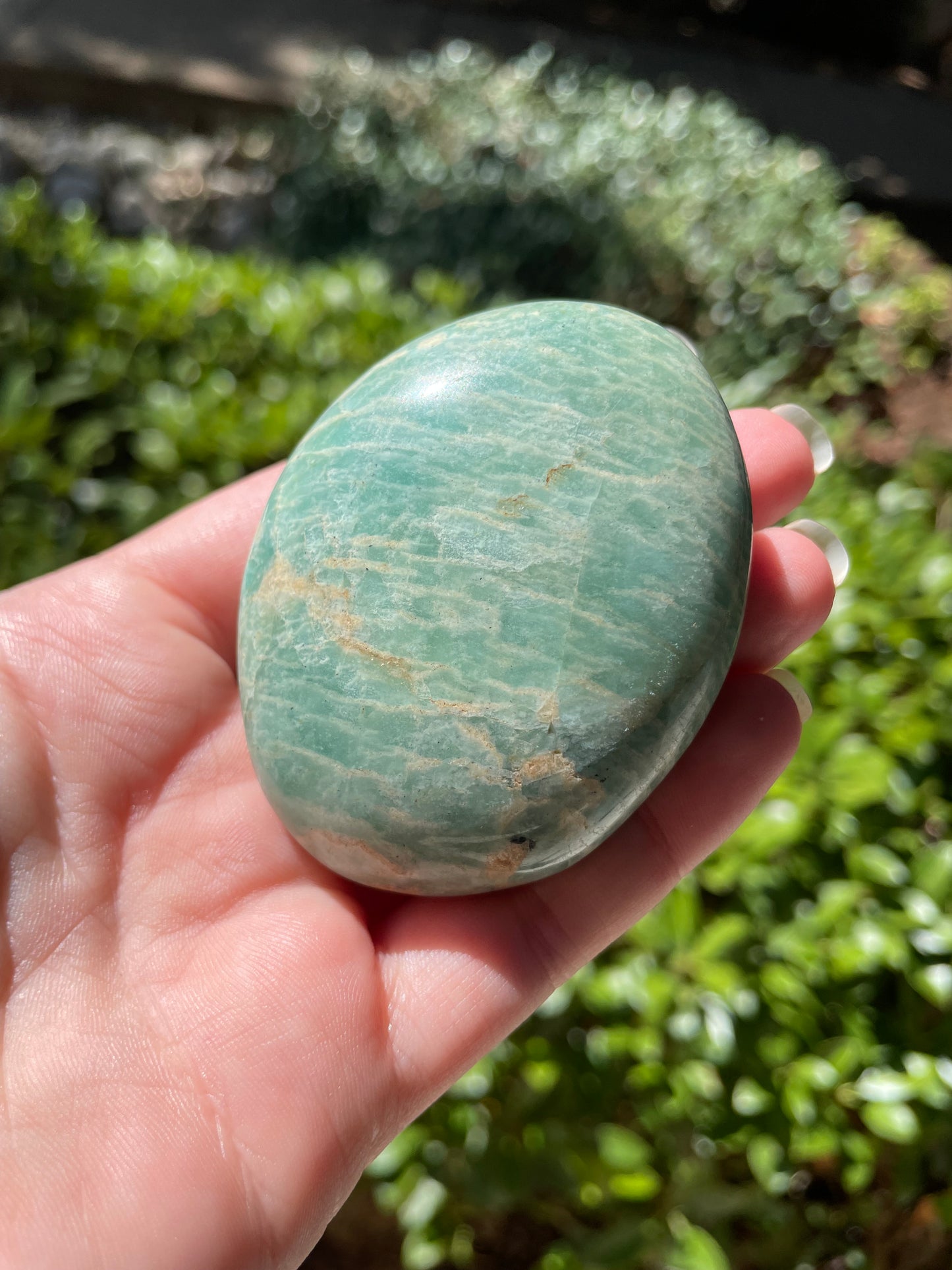 Amazonite Crystal Palm Stone