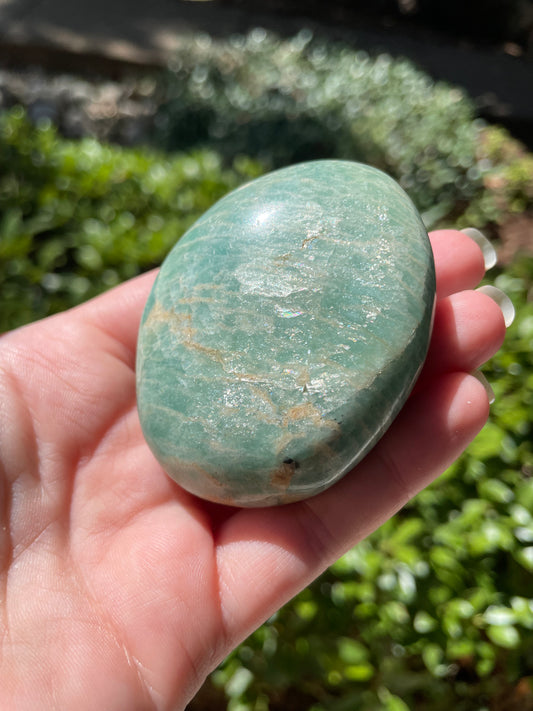 Amazonite Crystal Palm Stone