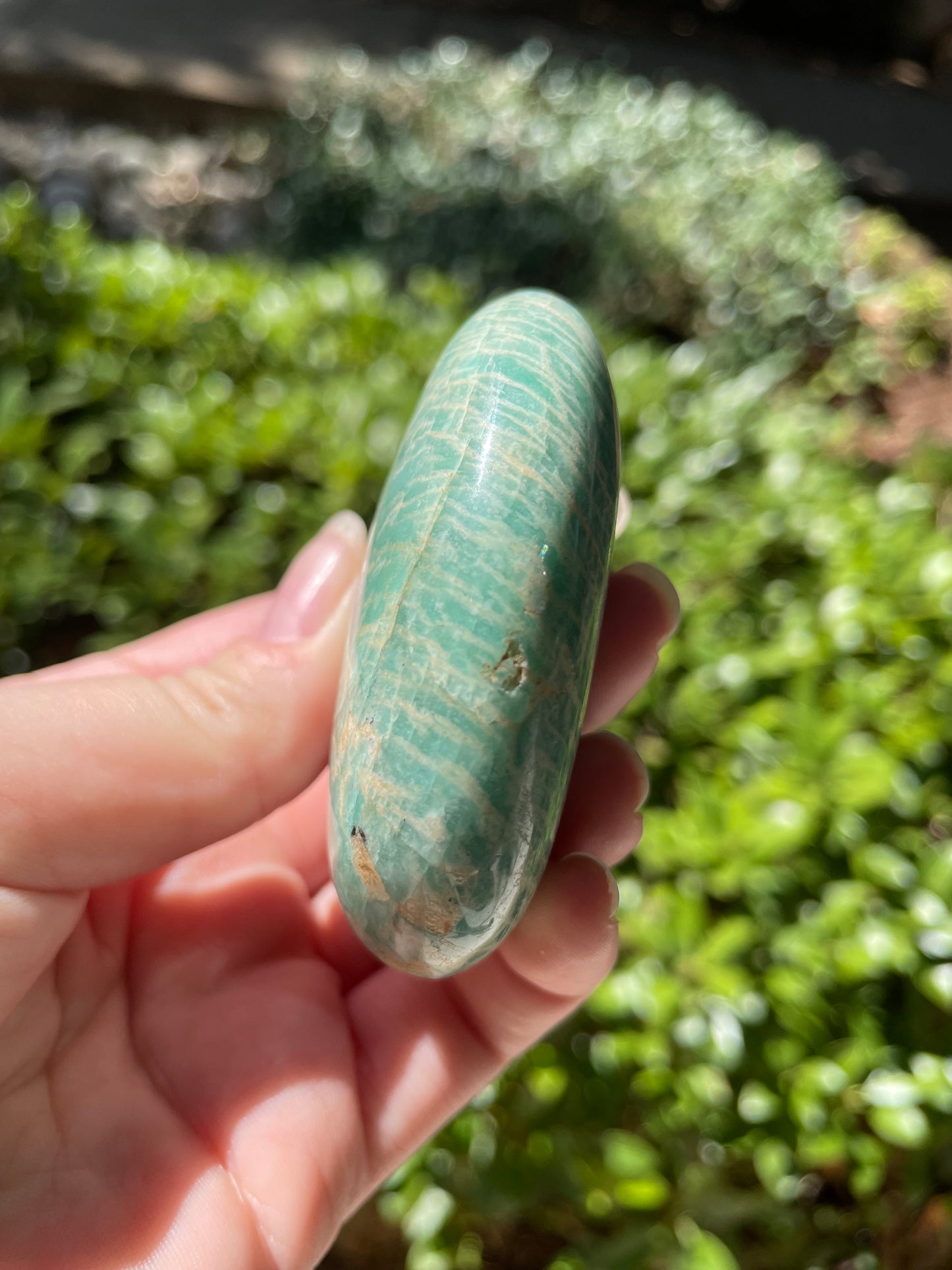 Amazonite Crystal Palm Stone