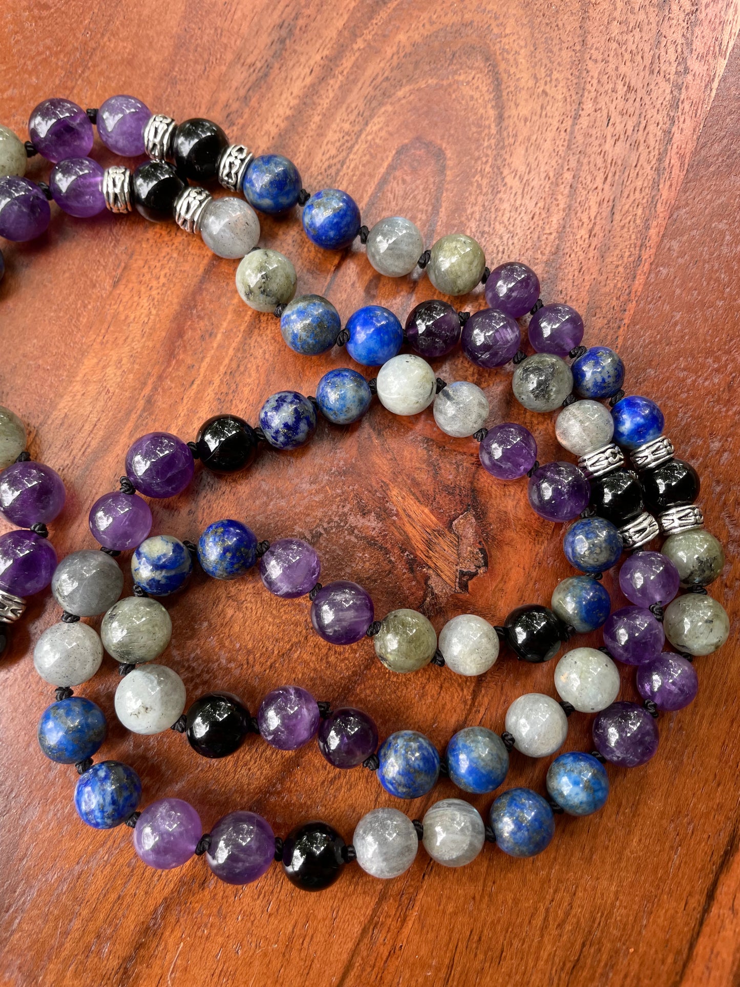 Shadow Work/ Inner Work Crystal Necklace with  Labradorite, Obsidian, Amethyst, and Lapis Lazuli