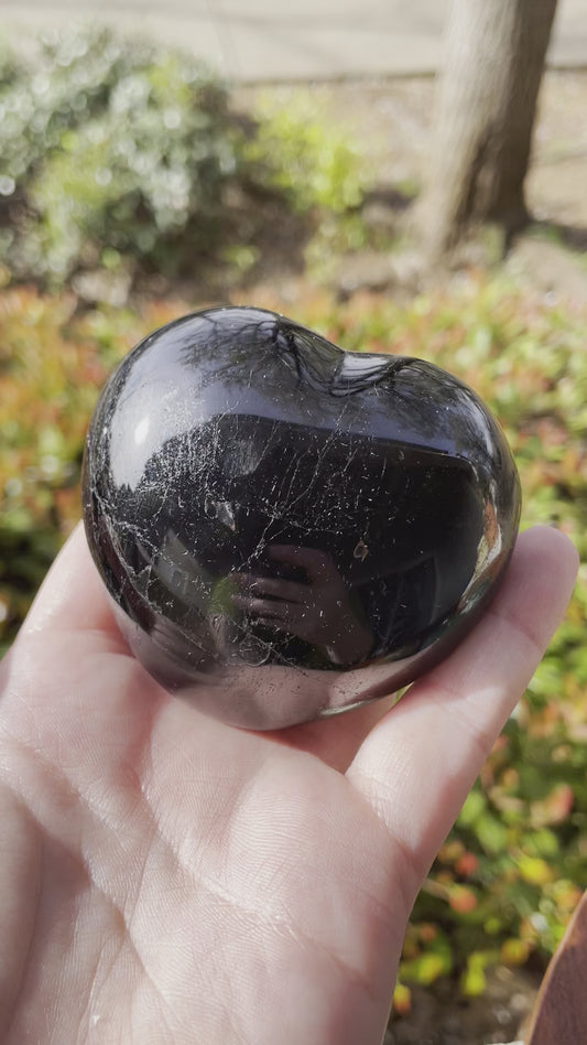 Large Black Tourmaline Crystal Heart