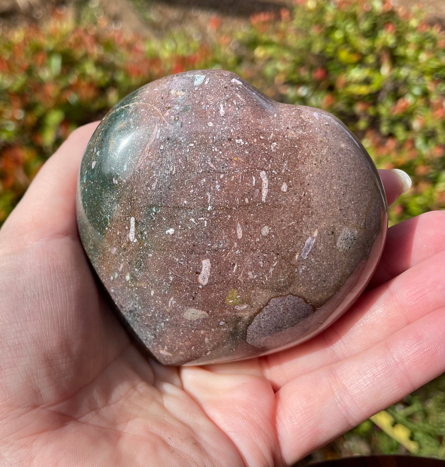 Large Ocean Jasper Crystal Heart