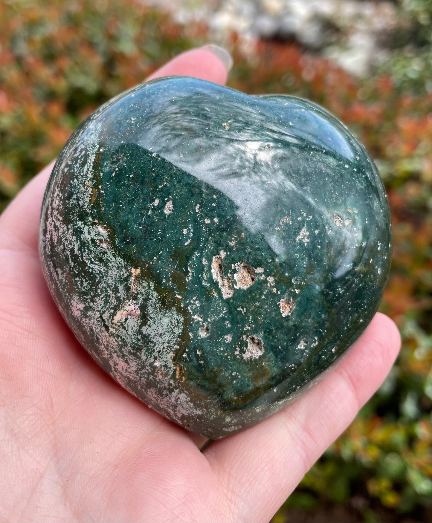 Large Ocean Jasper Crystal Heart