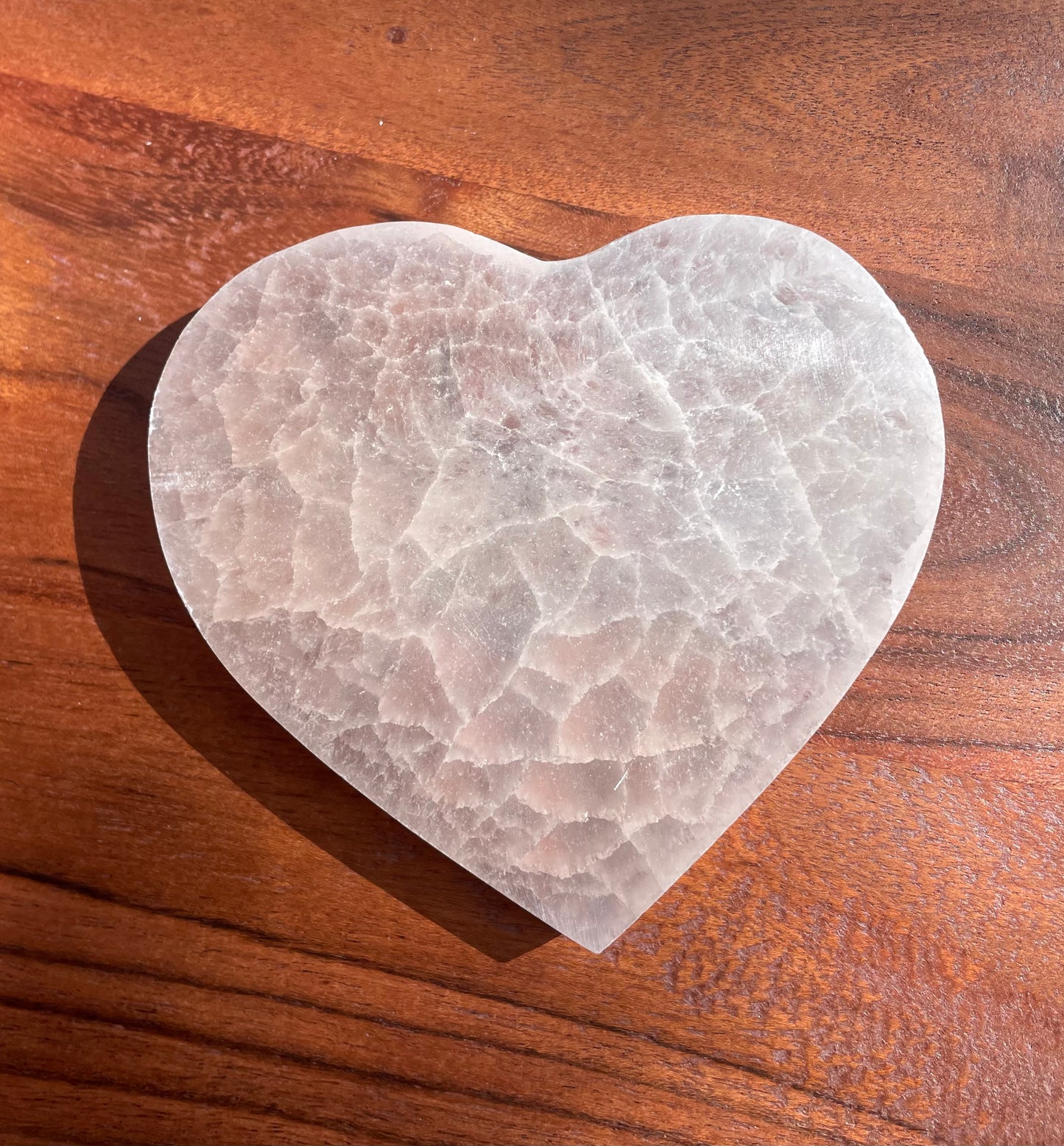 Selenite Satin Spar Crystal Heart Shaped Charging Plate