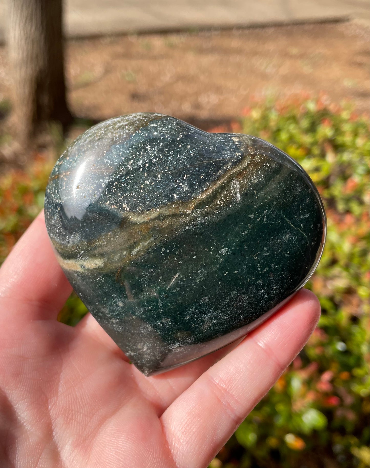 Large Ocean Jasper Crystal Heart