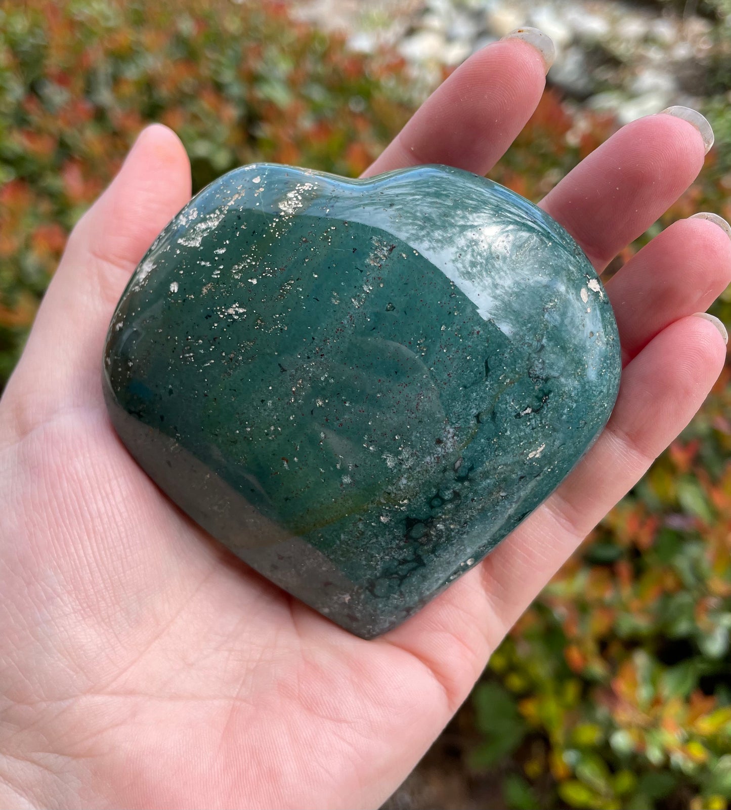 Large Ocean Jasper Crystal Heart