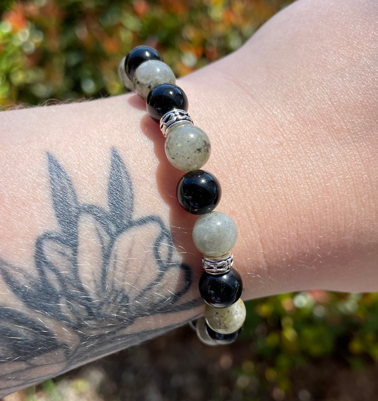 Protection Labradorite & Onyx Crystal Beaded Bracelet