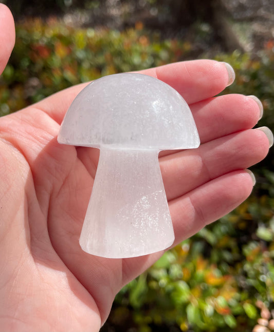 Satin Spar Selenite Crystal Mushrooms