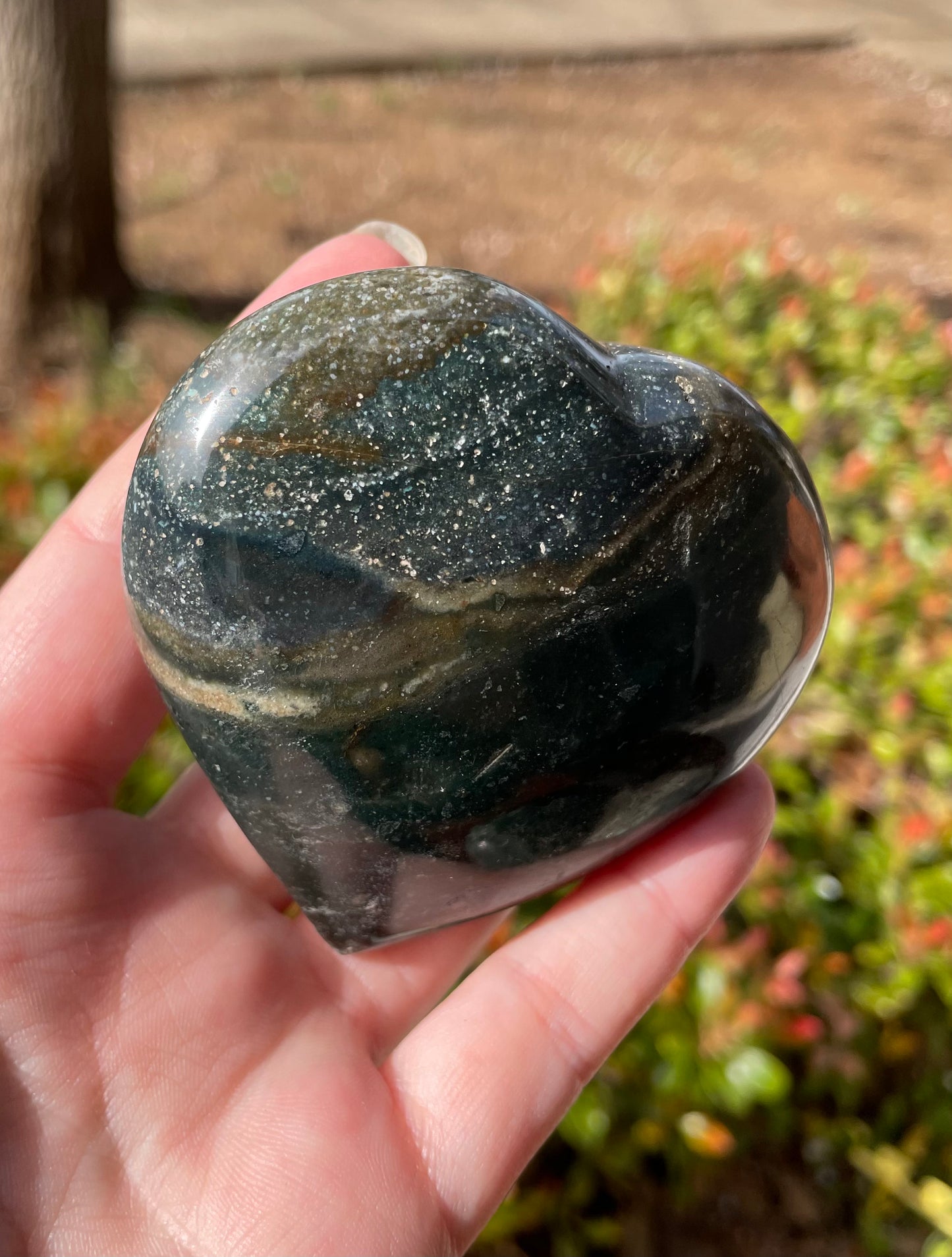 Large Ocean Jasper Crystal Heart