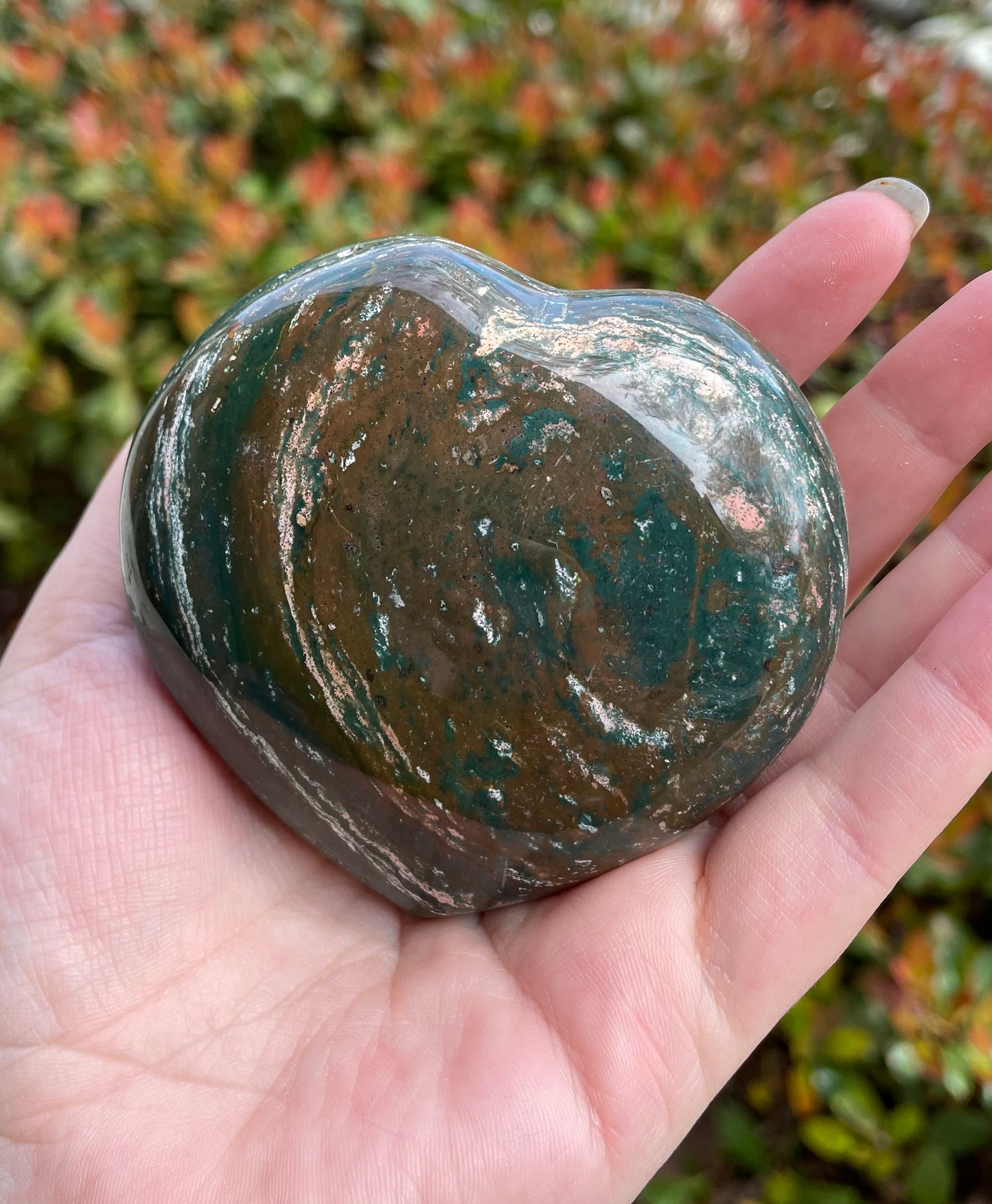 Large Ocean Jasper Crystal Heart