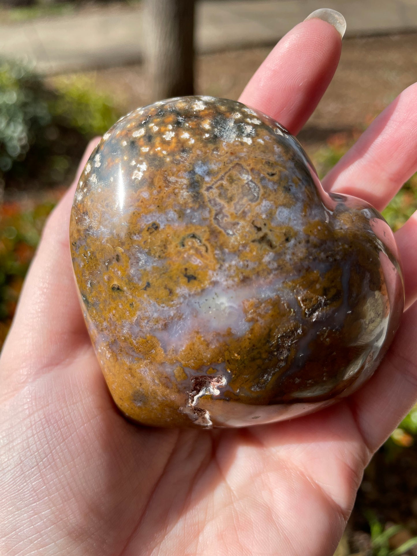 Large Ocean Jasper Crystal Heart