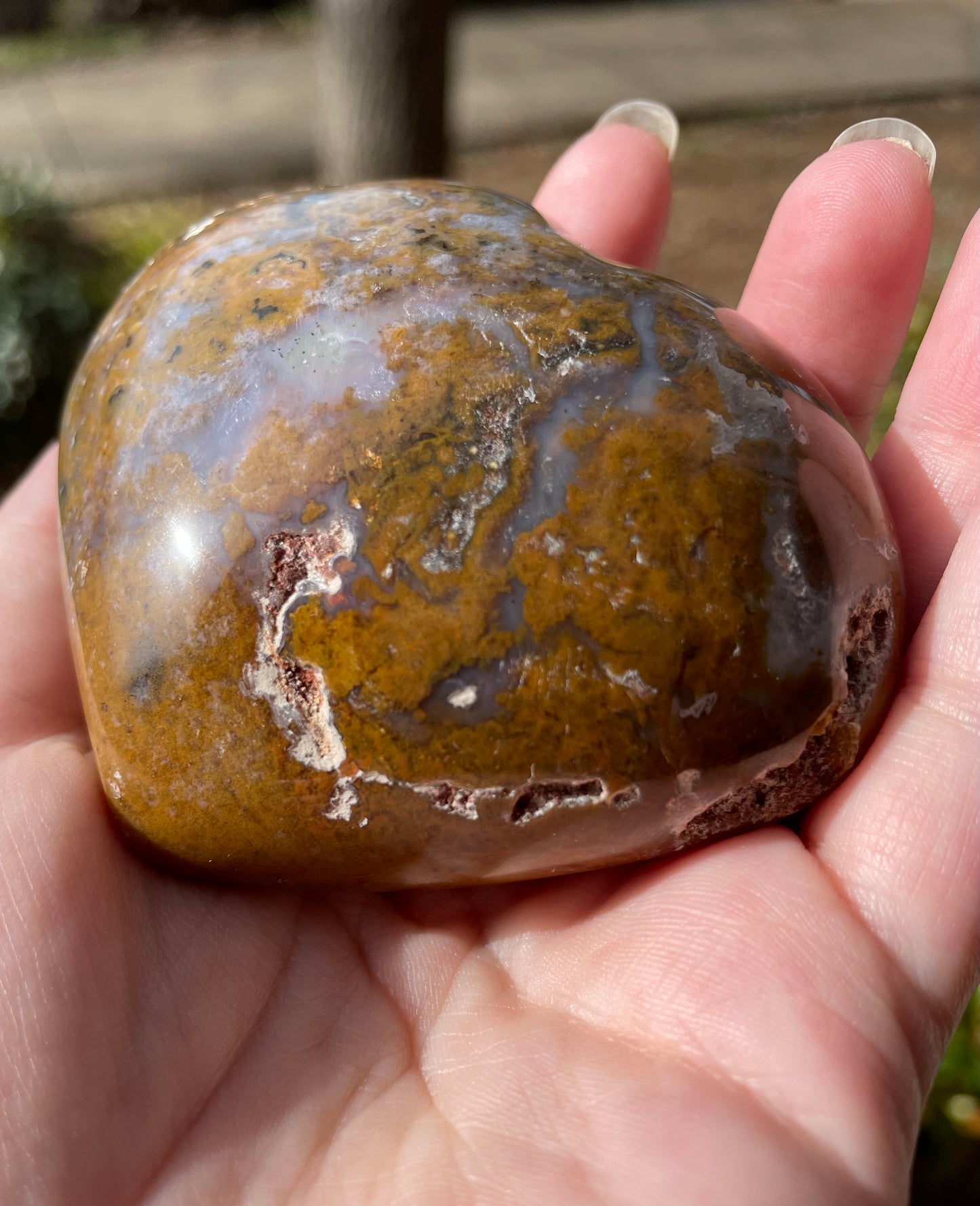 Large Ocean Jasper Crystal Heart