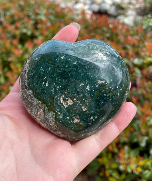 Large Ocean Jasper Crystal Heart