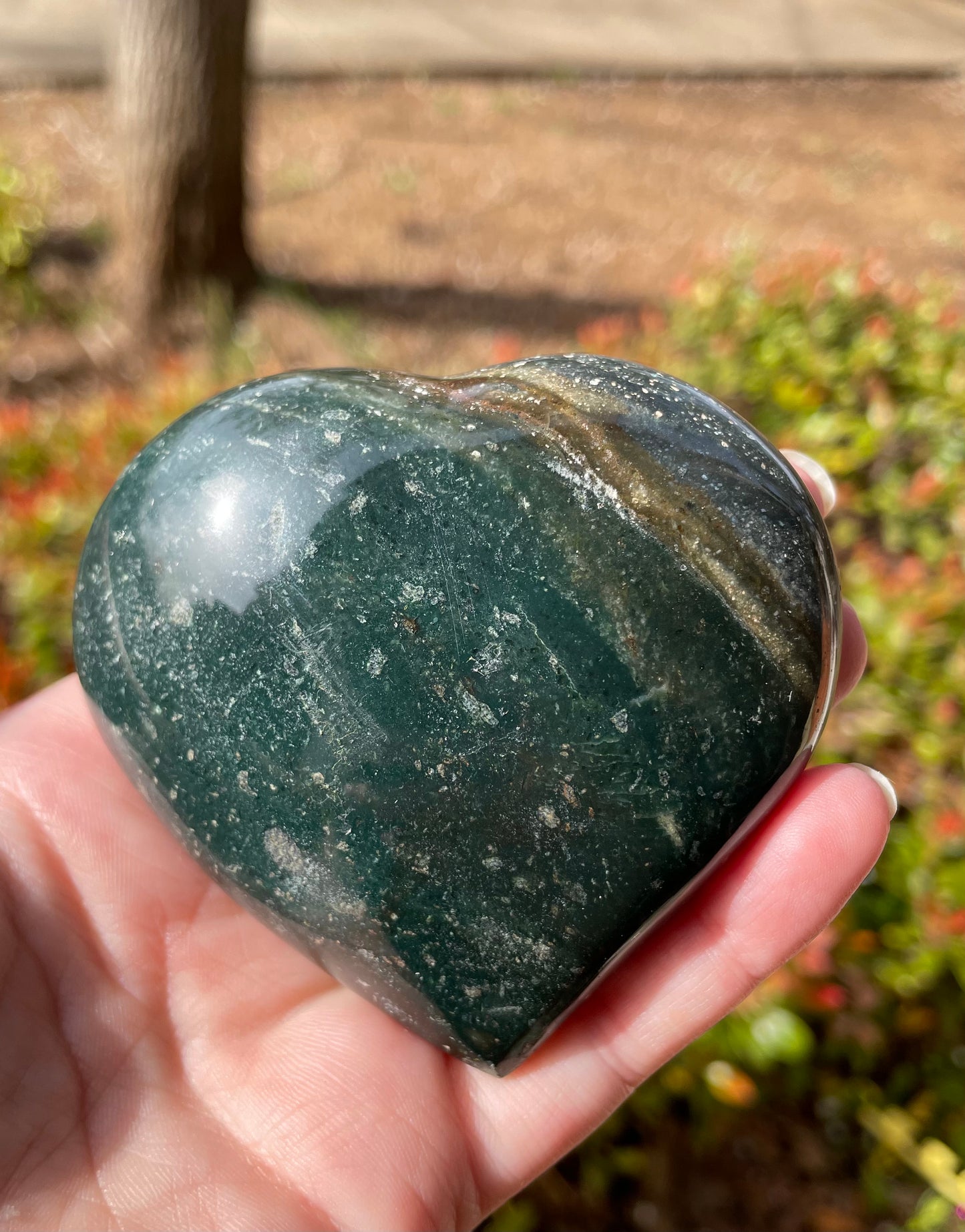 Large Ocean Jasper Crystal Heart