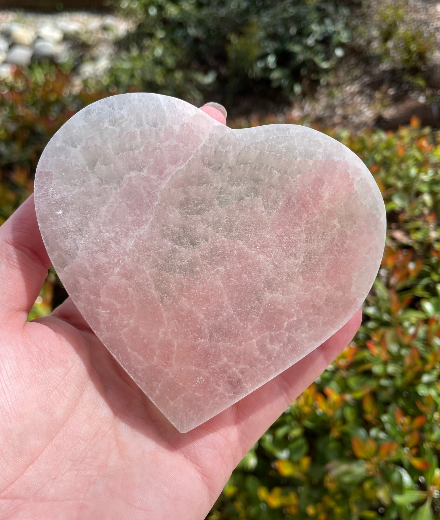 Selenite Satin Spar Crystal Heart Shaped Charging Plate