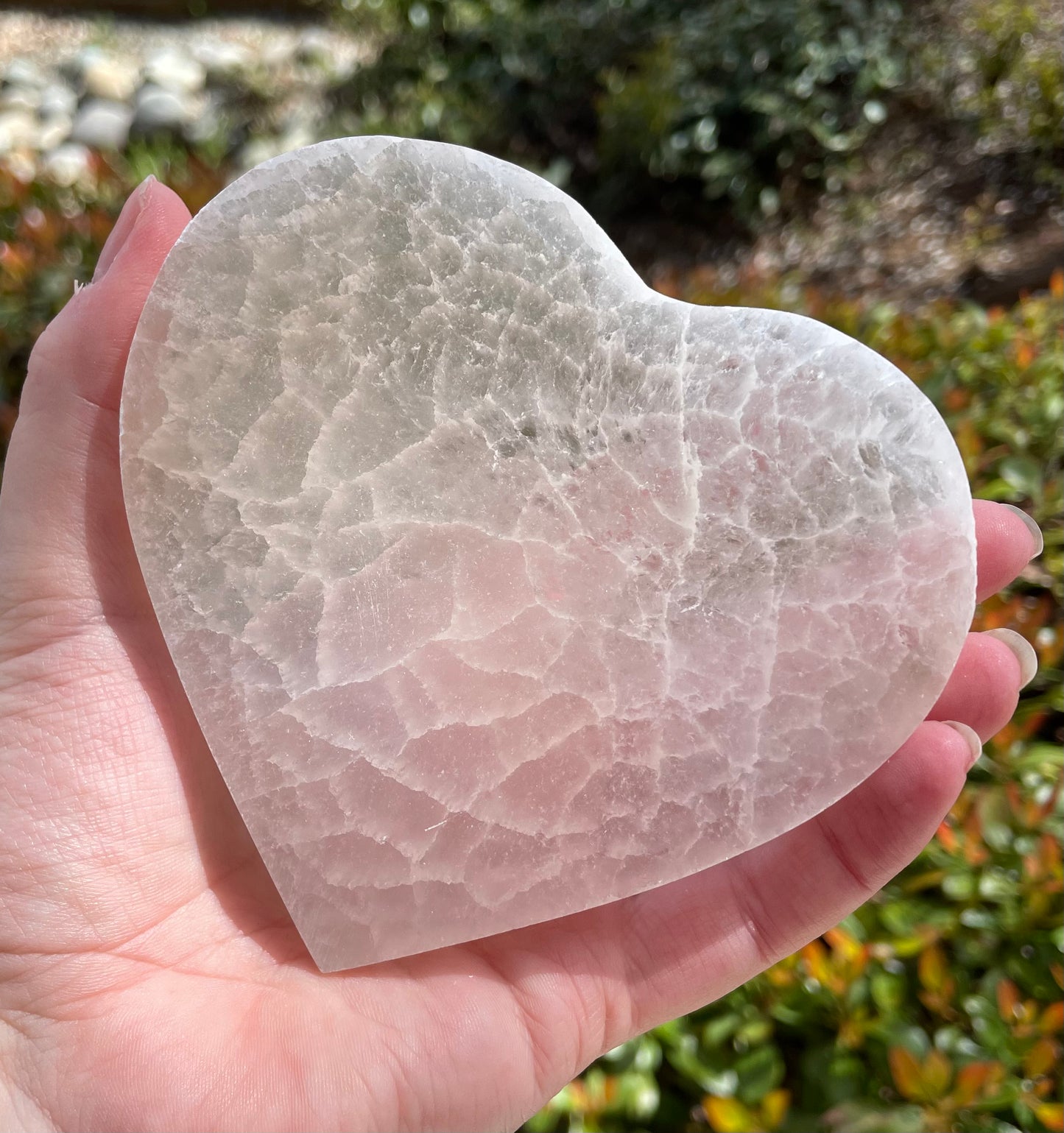 Selenite Satin Spar Crystal Heart Shaped Charging Plate