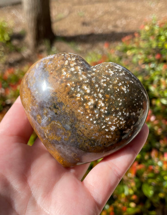 Large Ocean Jasper Crystal Heart