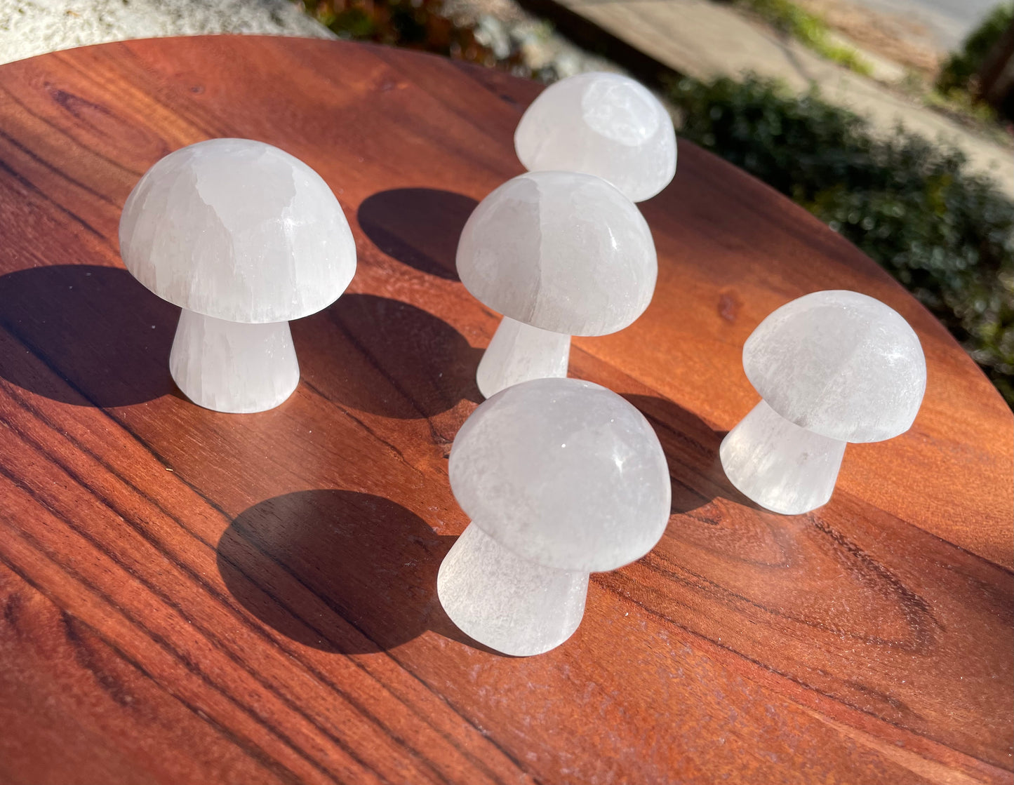 Satin Spar Selenite Crystal Mushrooms