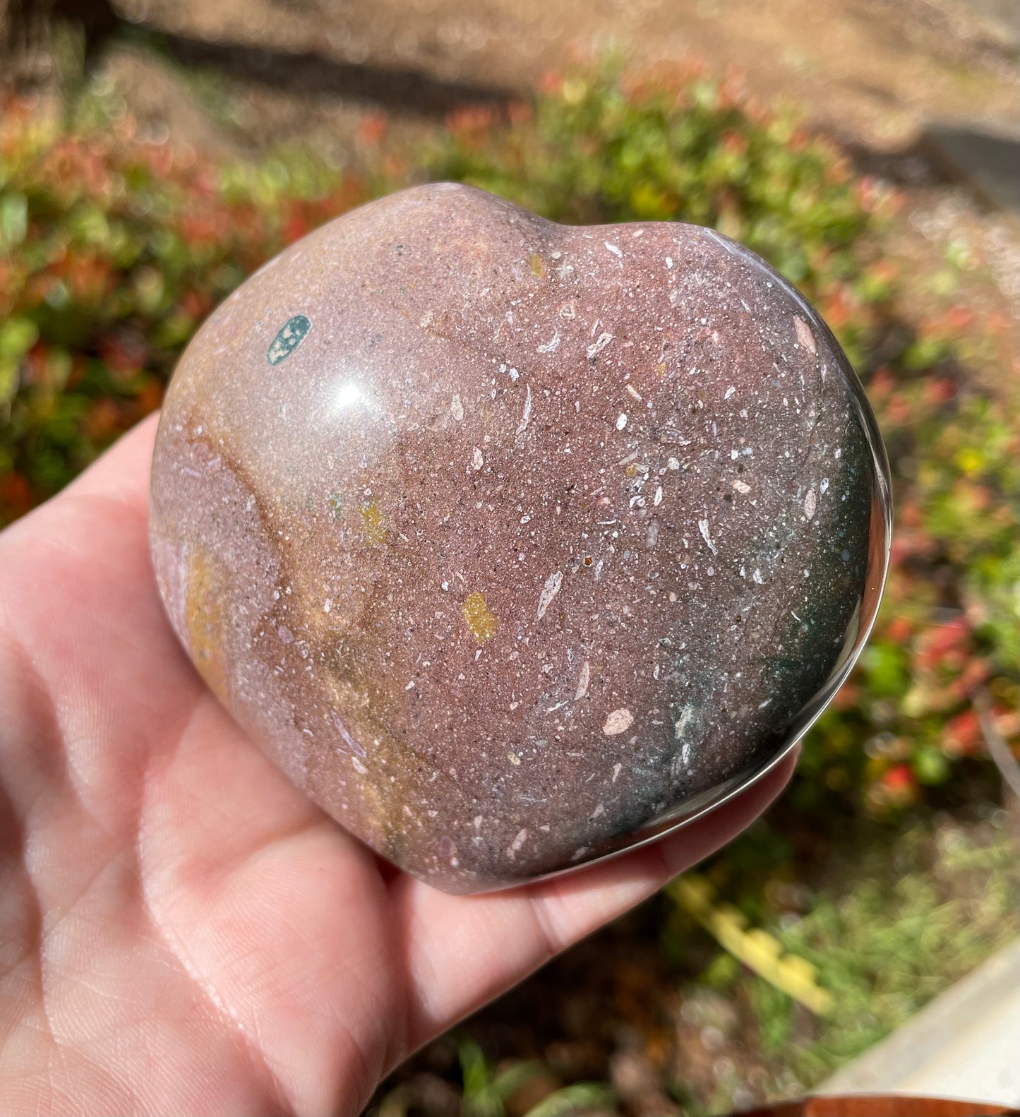 Large Ocean Jasper Crystal Heart