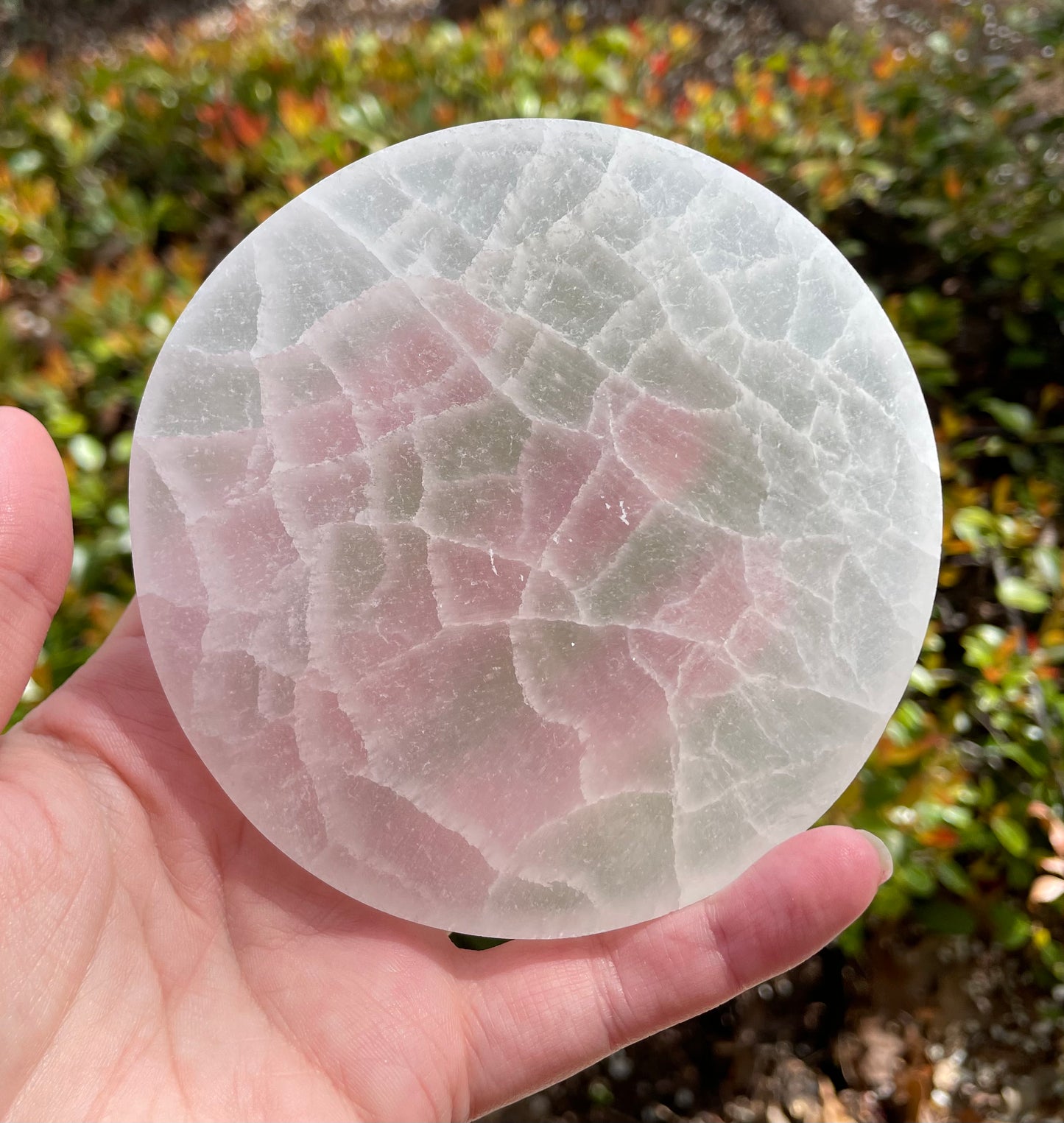 Selenite Satin Spar Crystal Charging Plate