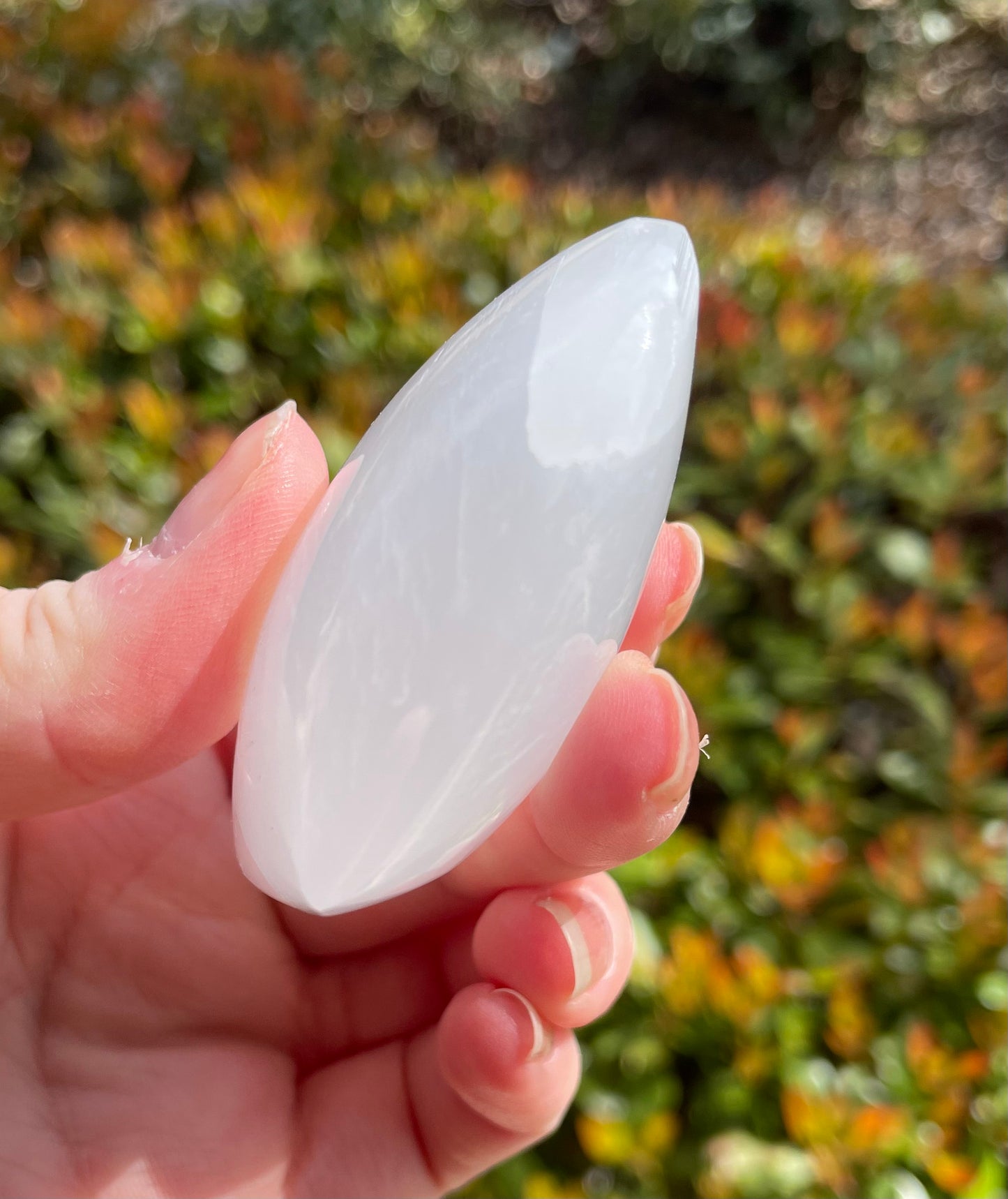 Large Satin Spar Selenite Crystal Puffy Heart