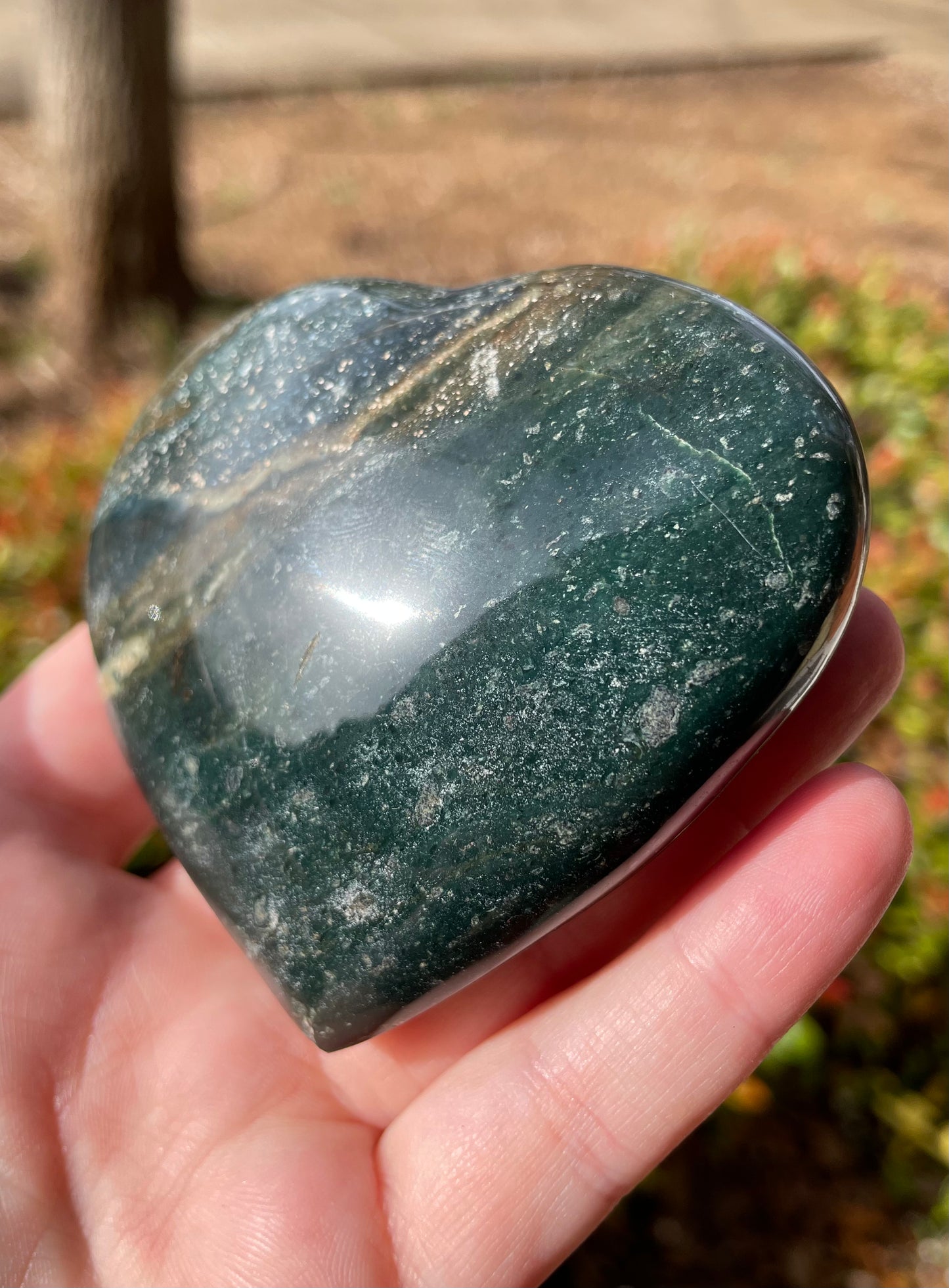 Large Ocean Jasper Crystal Heart