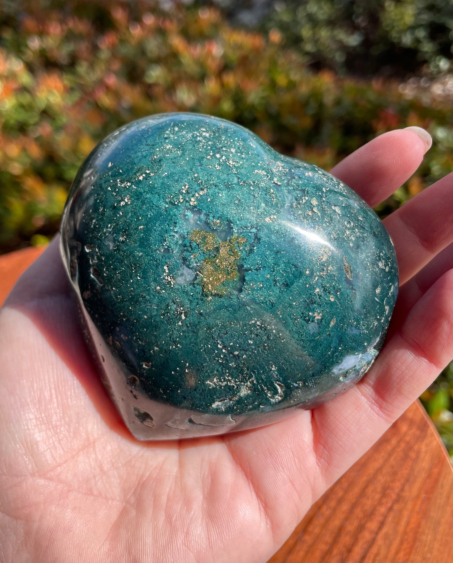 Large Ocean Jasper Crystal Heart