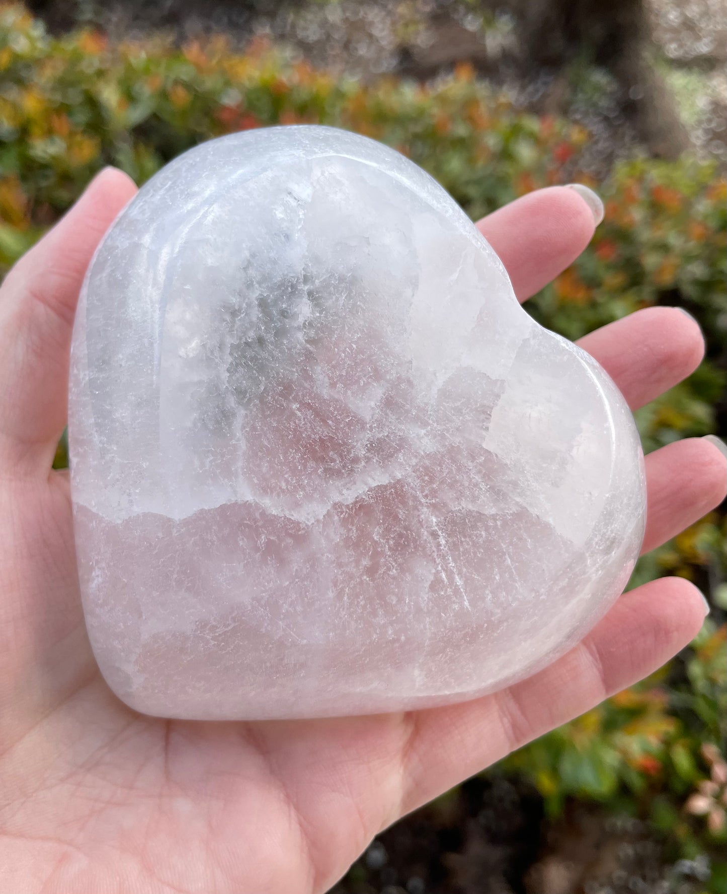 Small Satin Spar Selenite Heart Shaped Bowl