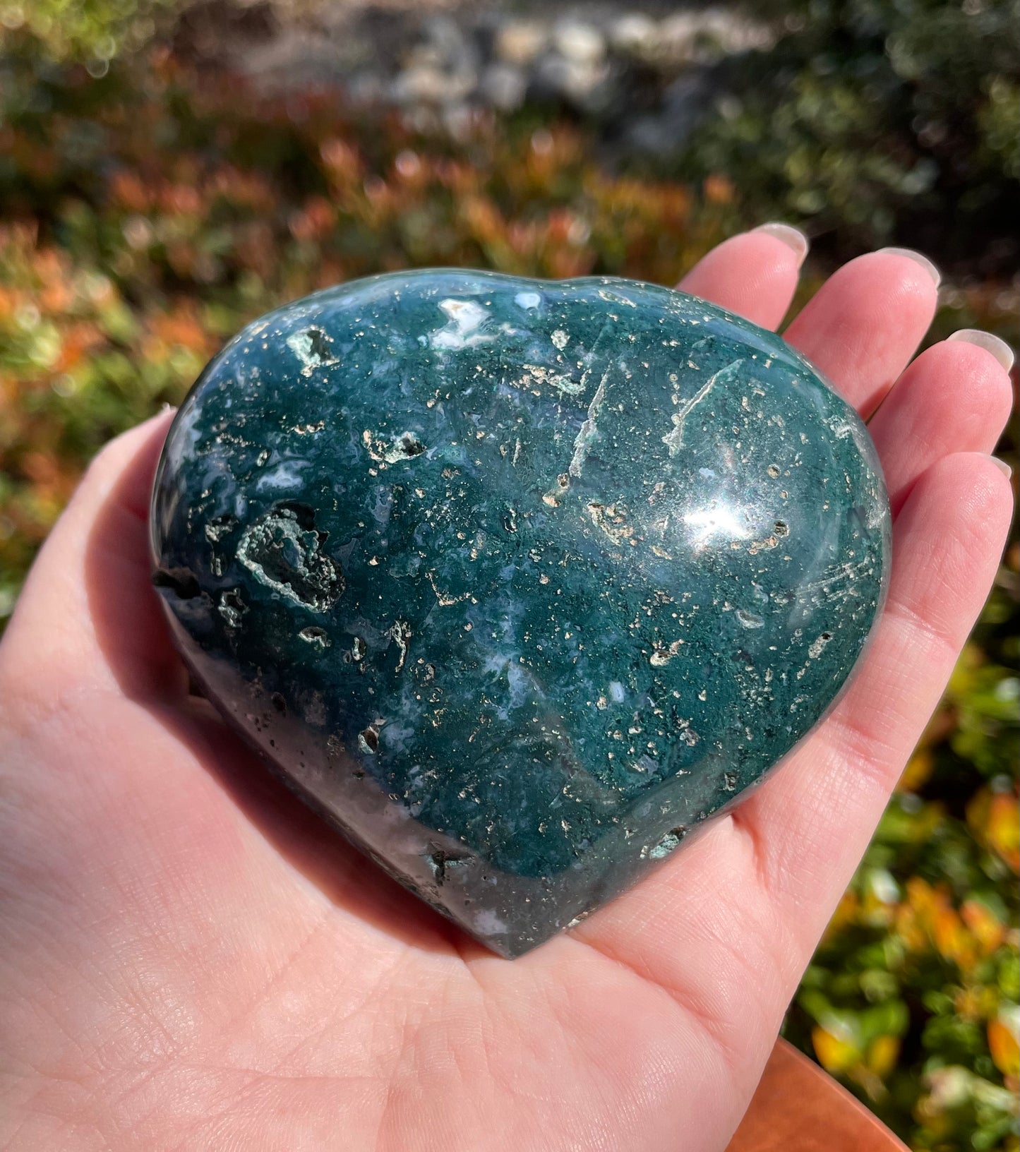 Large Ocean Jasper Crystal Heart