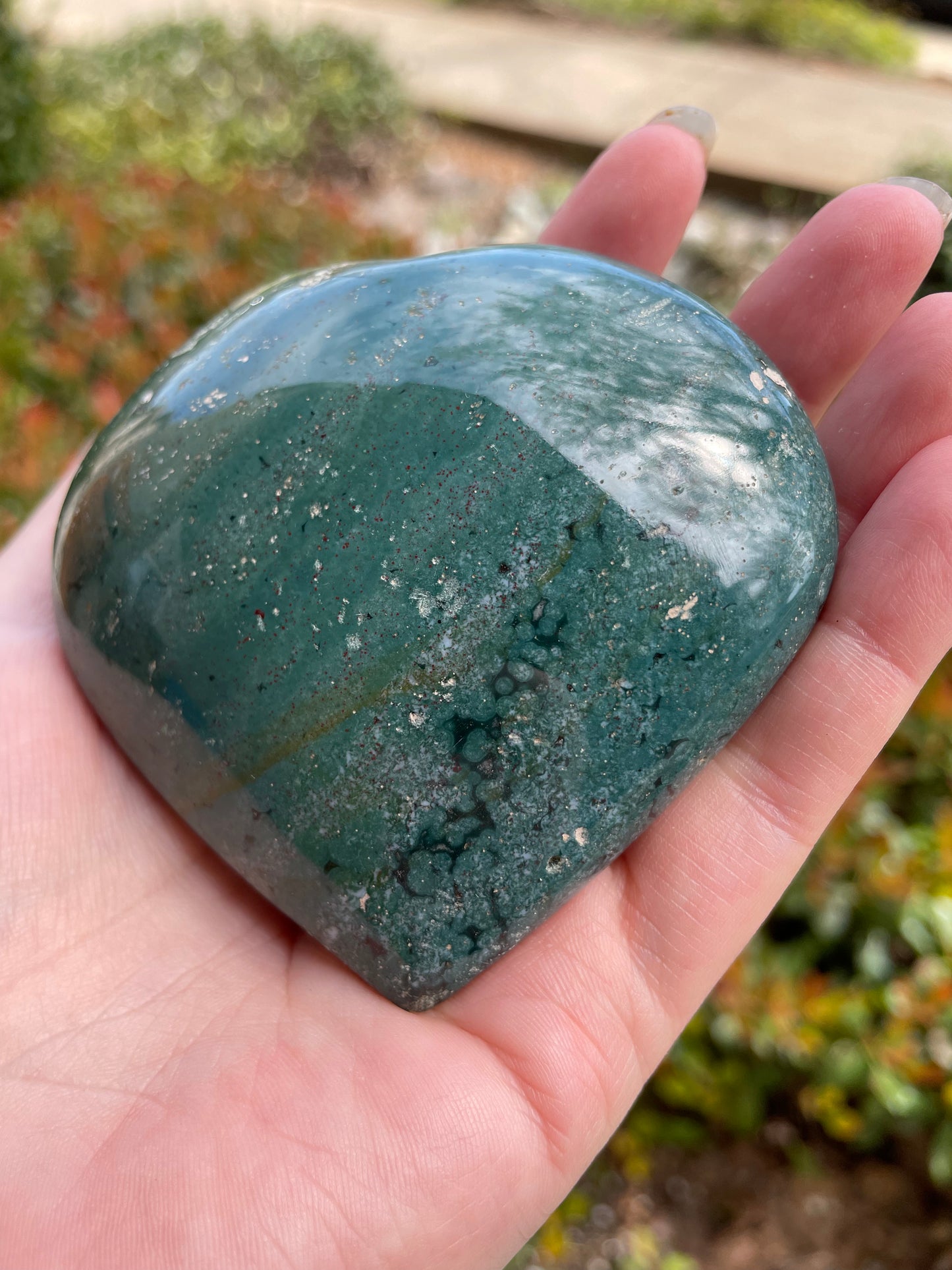 Large Ocean Jasper Crystal Heart