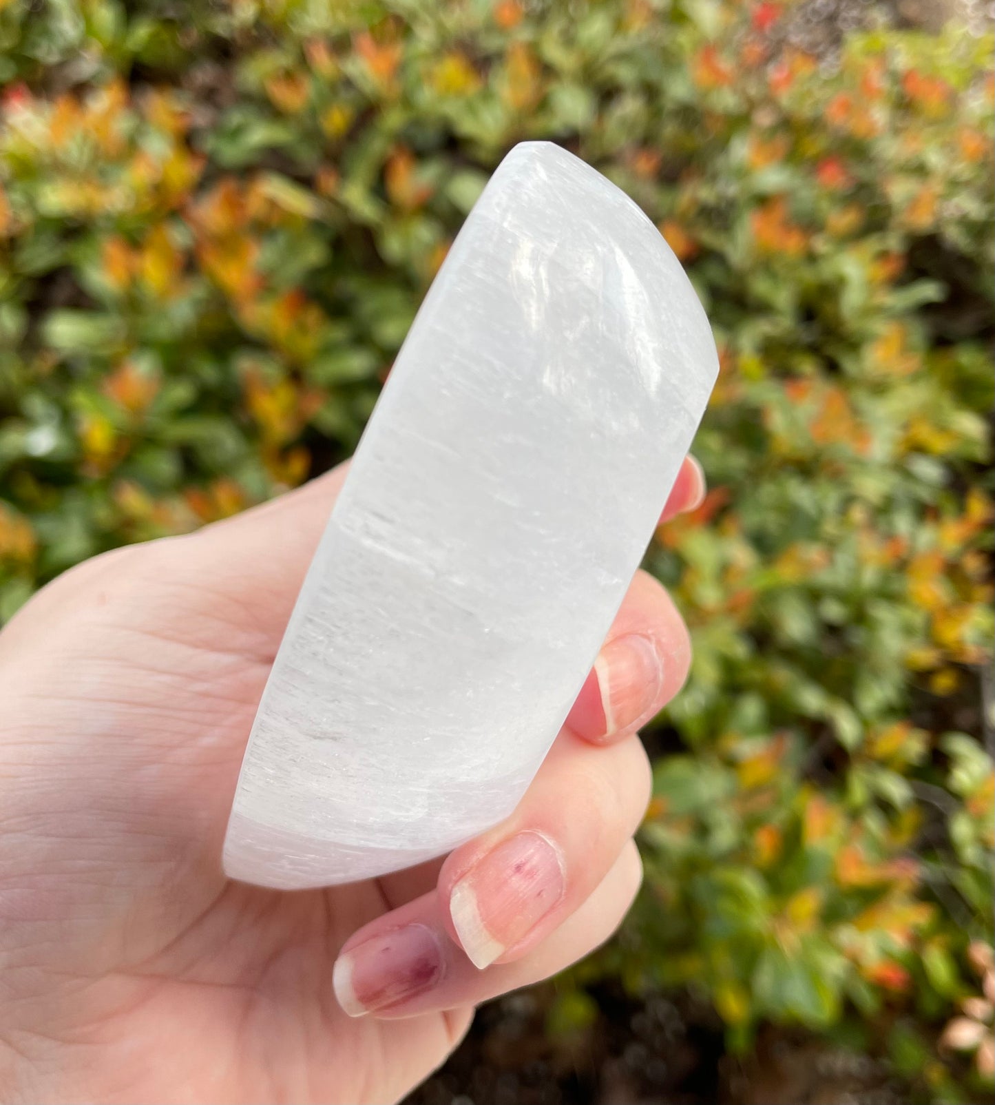 Small Satin Spar Selenite Heart Shaped Bowl