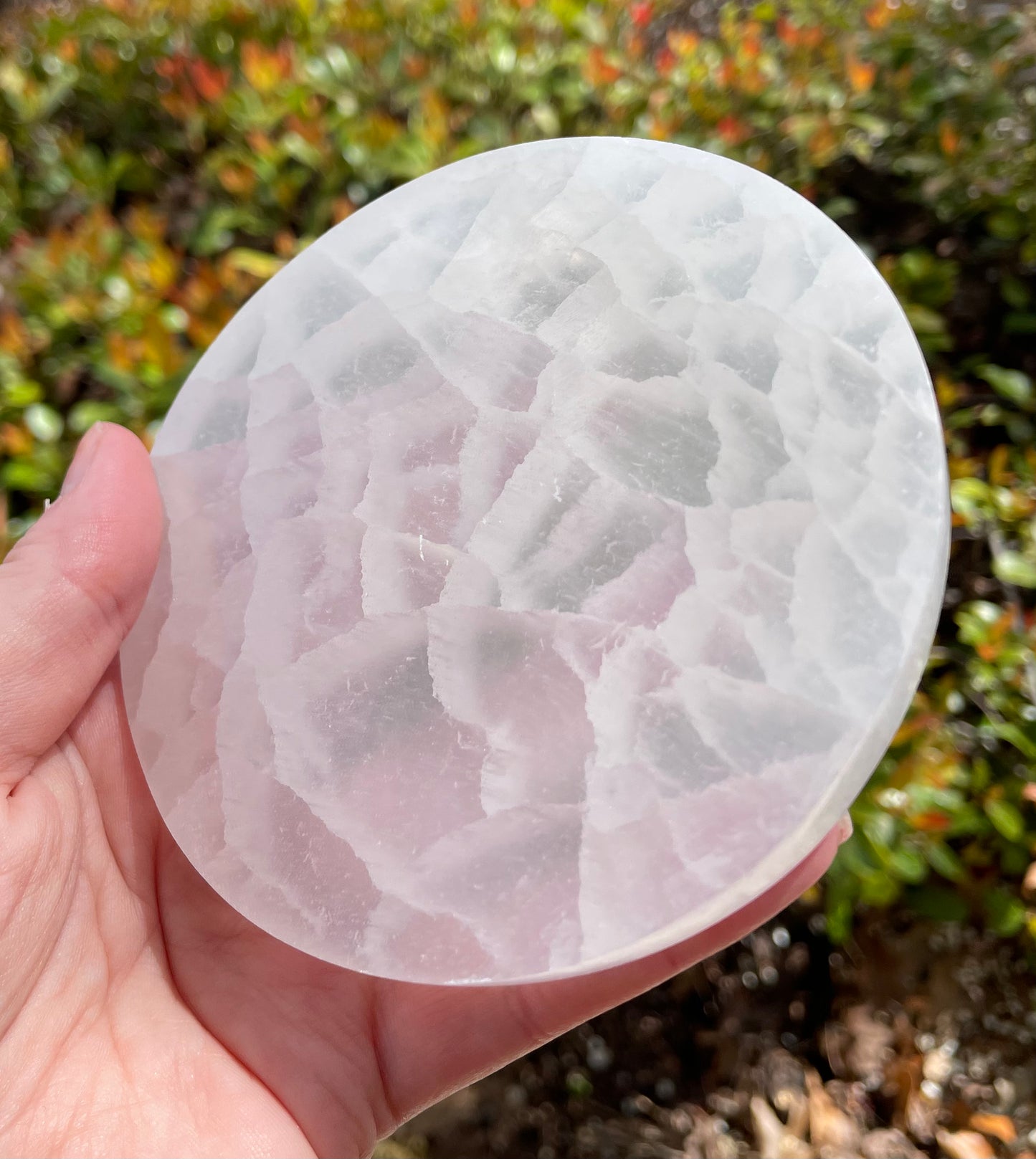 Selenite Satin Spar Crystal Charging Plate