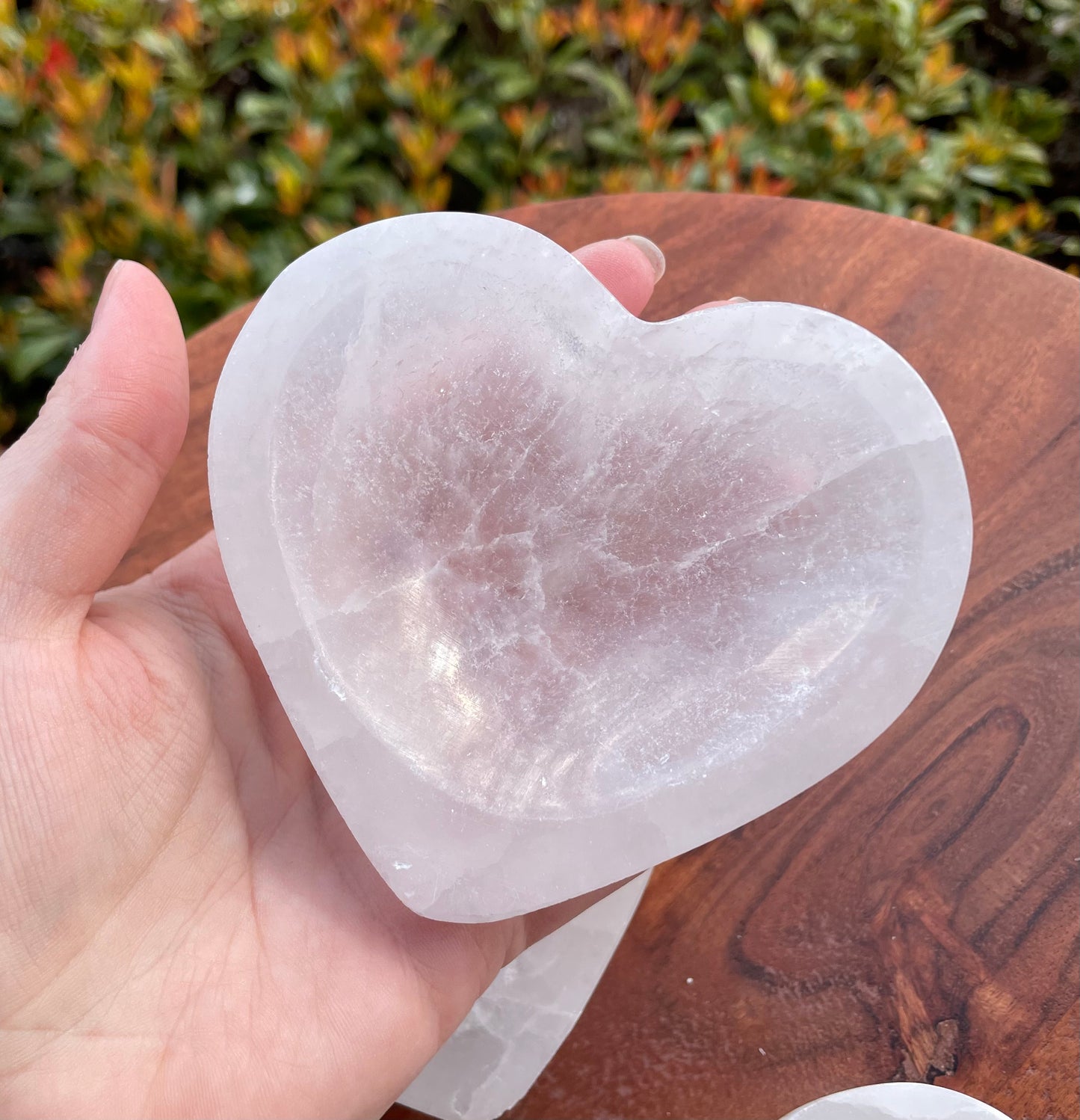 Small Satin Spar Selenite Heart Shaped Bowl