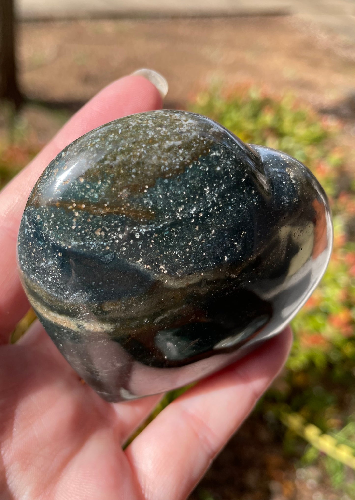 Large Ocean Jasper Crystal Heart