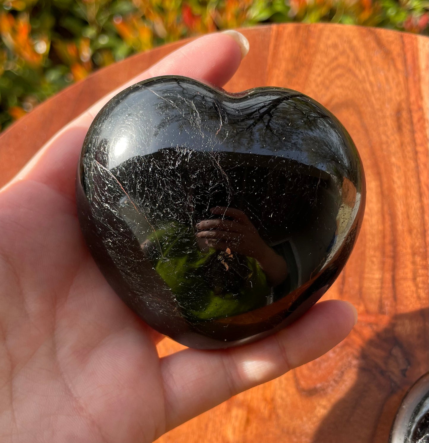 Large Black Tourmaline Crystal Heart