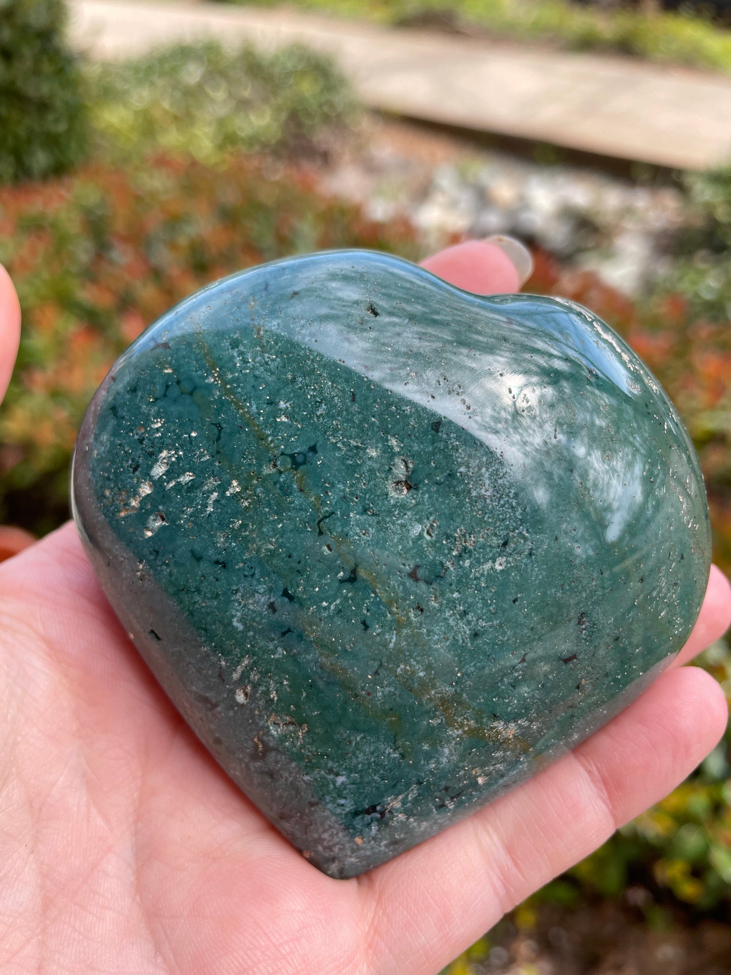 Large Ocean Jasper Crystal Heart